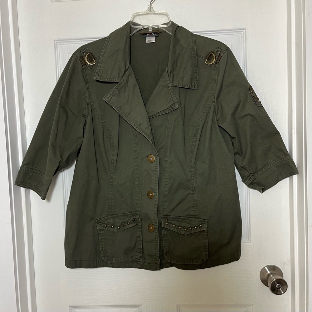 dots Army Green Utility Jacket